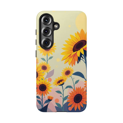 Samsung Galaxy S25 / Glossy Phone Case - Modern Flat Sunflower Design Phone Case