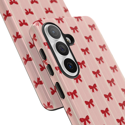Retro Cherry Red Bow Pattern Phone Case