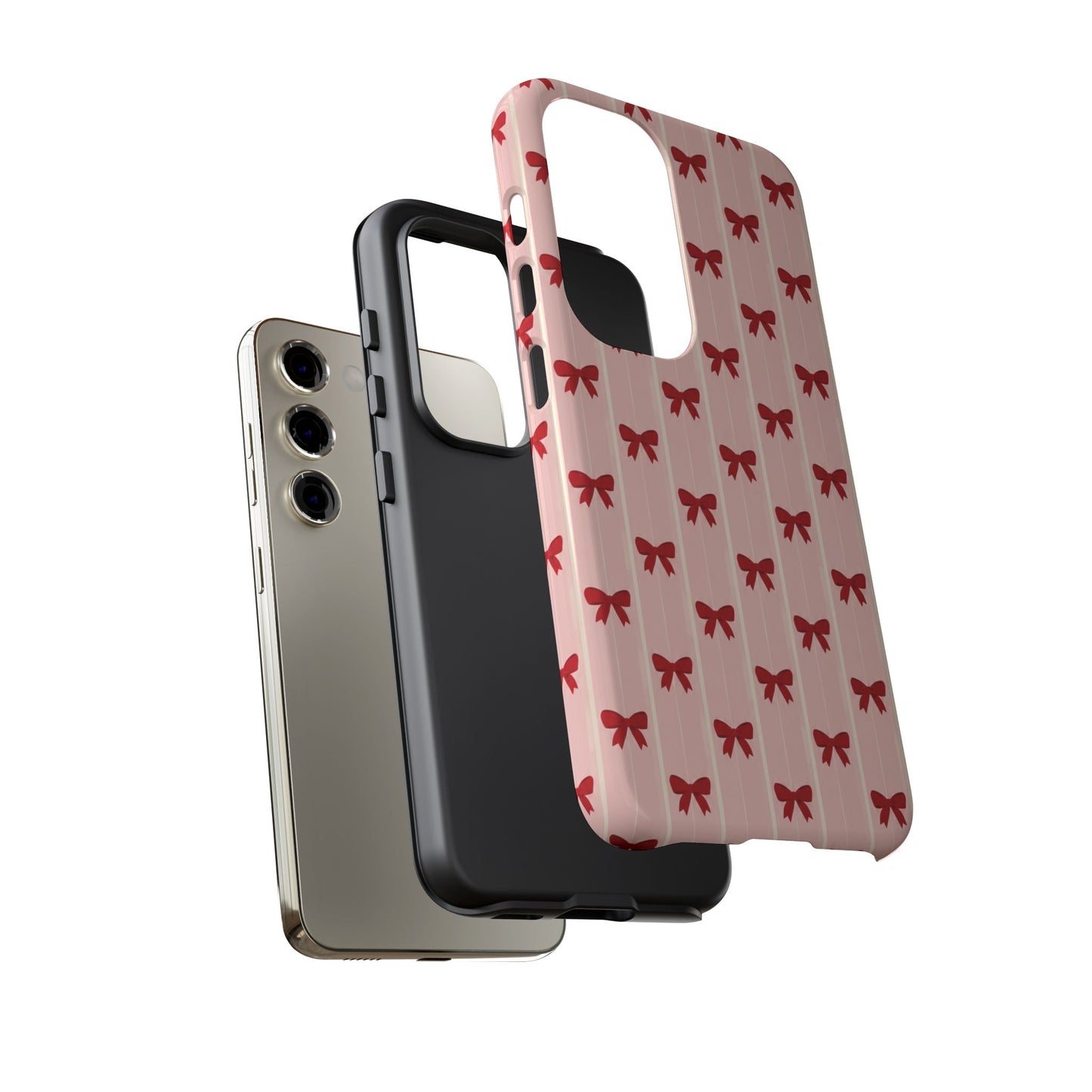Retro Cherry Red Bow Pattern Phone Case