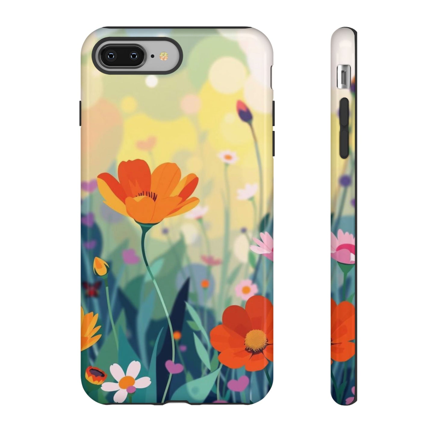 iPhone 8 Plus / Glossy Phone Case - Pop Art Style Wildflower Design Phone Case