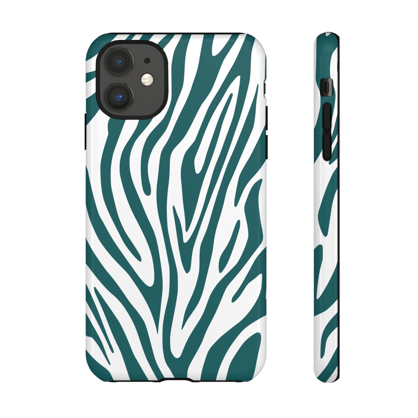 Graphic Teal Tiger Print Phone Case