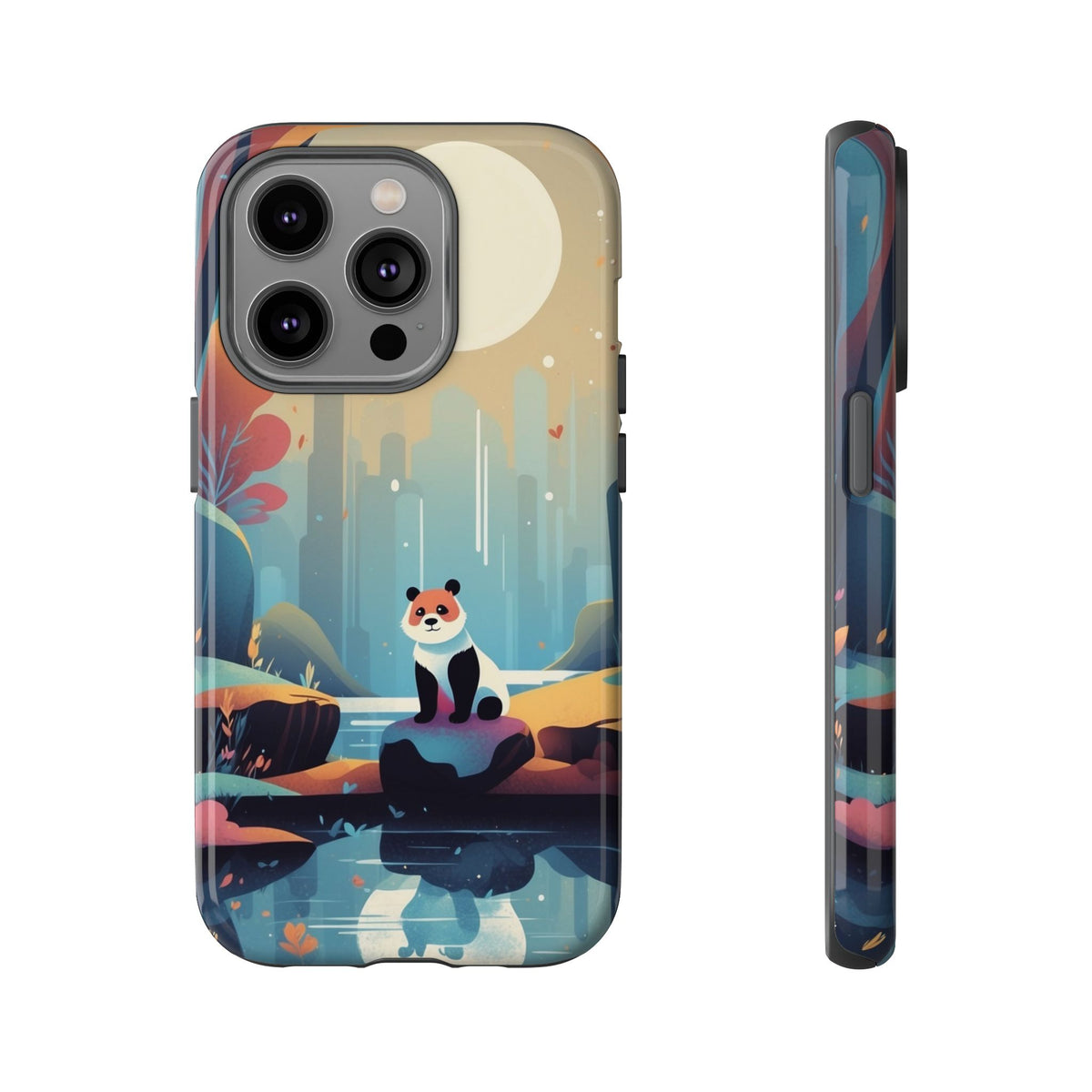 Stylised Panda Design Phone Case - Multicolor Phone Case - iPhone 14 Pro / Glossy