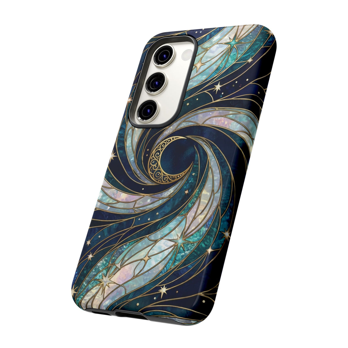 Elegant Navy & Teal Celestial Swirl Phone Case