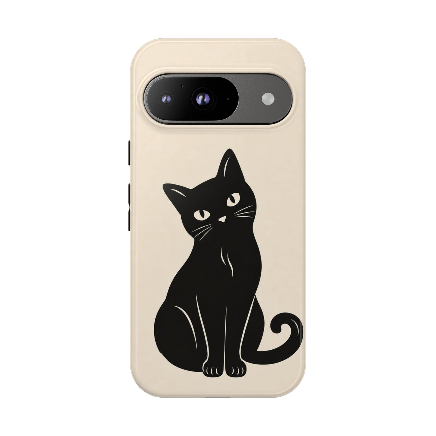 Minimalist Cream & Black Cat Phone Case