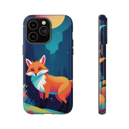 iPhone 14 Pro Max / Glossy Phone Case - Stylised Fox Design Phone Case