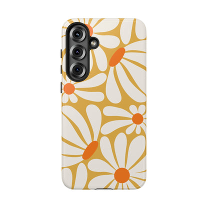 Retro Yellow Daisy Pattern Phone Case - Yellow Phone Case - Samsung Galaxy S25 Plus / Glossy