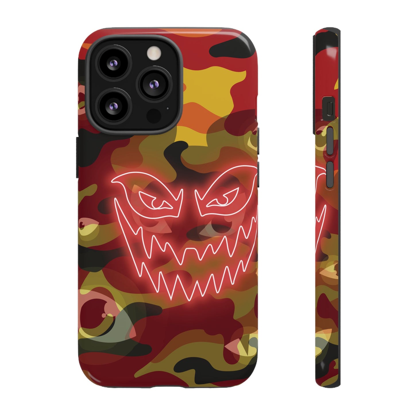 Inferno Neon Face Camo Phone Case - Red Phone Case - iPhone 13 Pro / Glossy