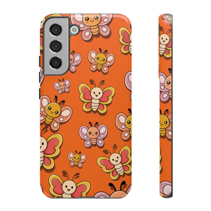 Samsung Galaxy S22 Plus / Glossy Phone Case - Orange Butterfly Sticker Design Phone Case