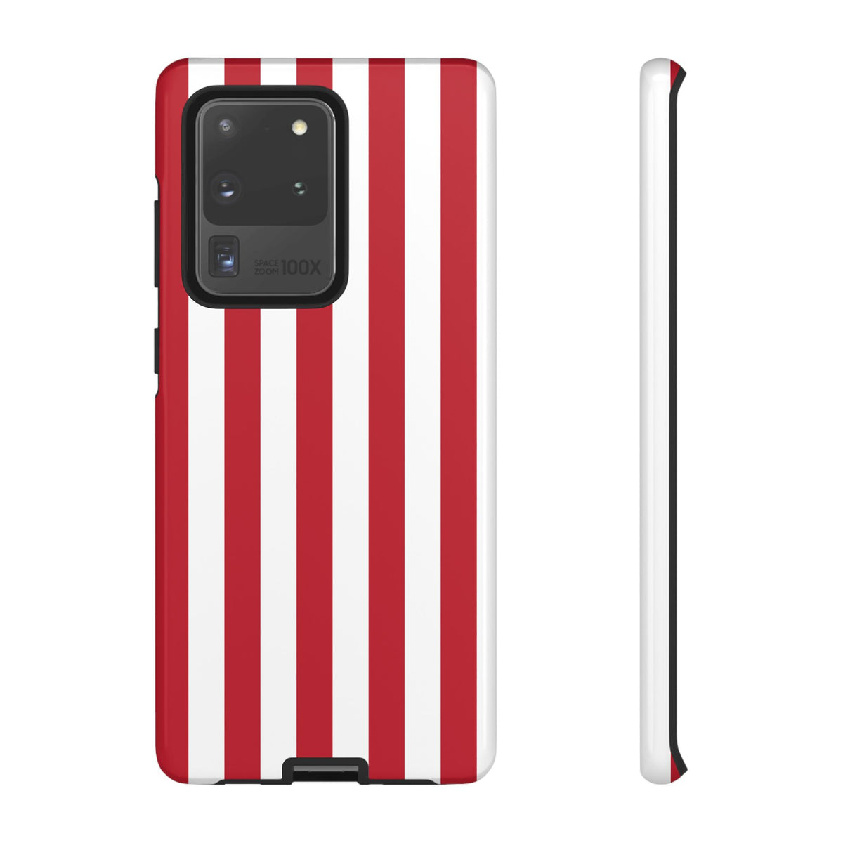 Simple Dark Pink & White Stripe Pattern Phone Case - Pink Phone Case - Samsung Galaxy S20 Ultra / Glossy