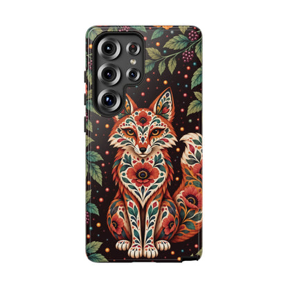 Vibrant Terracotta and Teal Calavera Fox Phone Case - Multicolor Phone Case - Samsung Galaxy S25 Ultra / Glossy