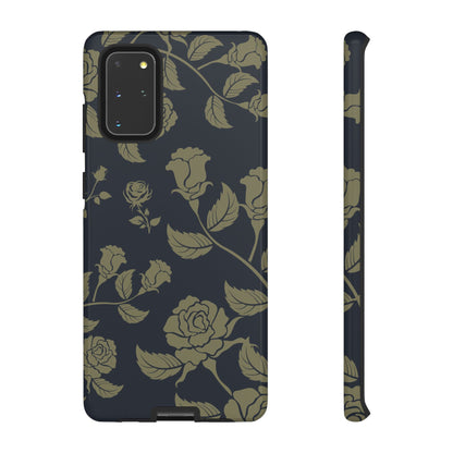 Samsung Galaxy S20+ / Glossy Phone Case - ’Blue & Olive Rose Pattern’ Phone Case