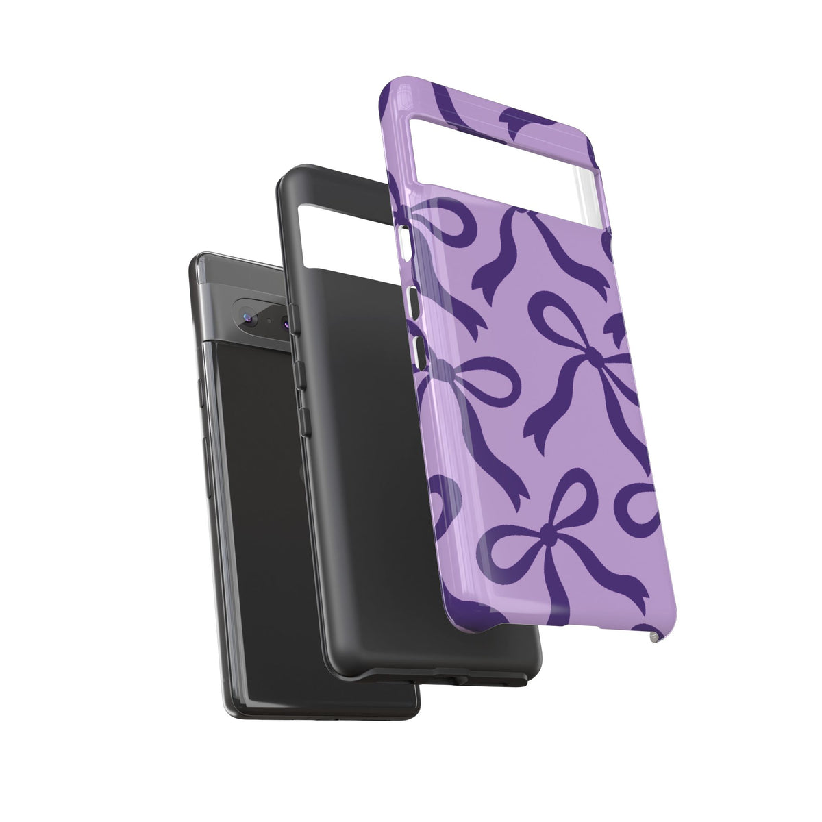 Bold Lilac and Deep Purple Bow Pattern Phone Case - Purple Phone Case