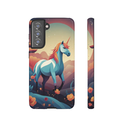 Samsung Galaxy S21 FE / Glossy Phone Case - Stylised Unicorn Design Phone Case