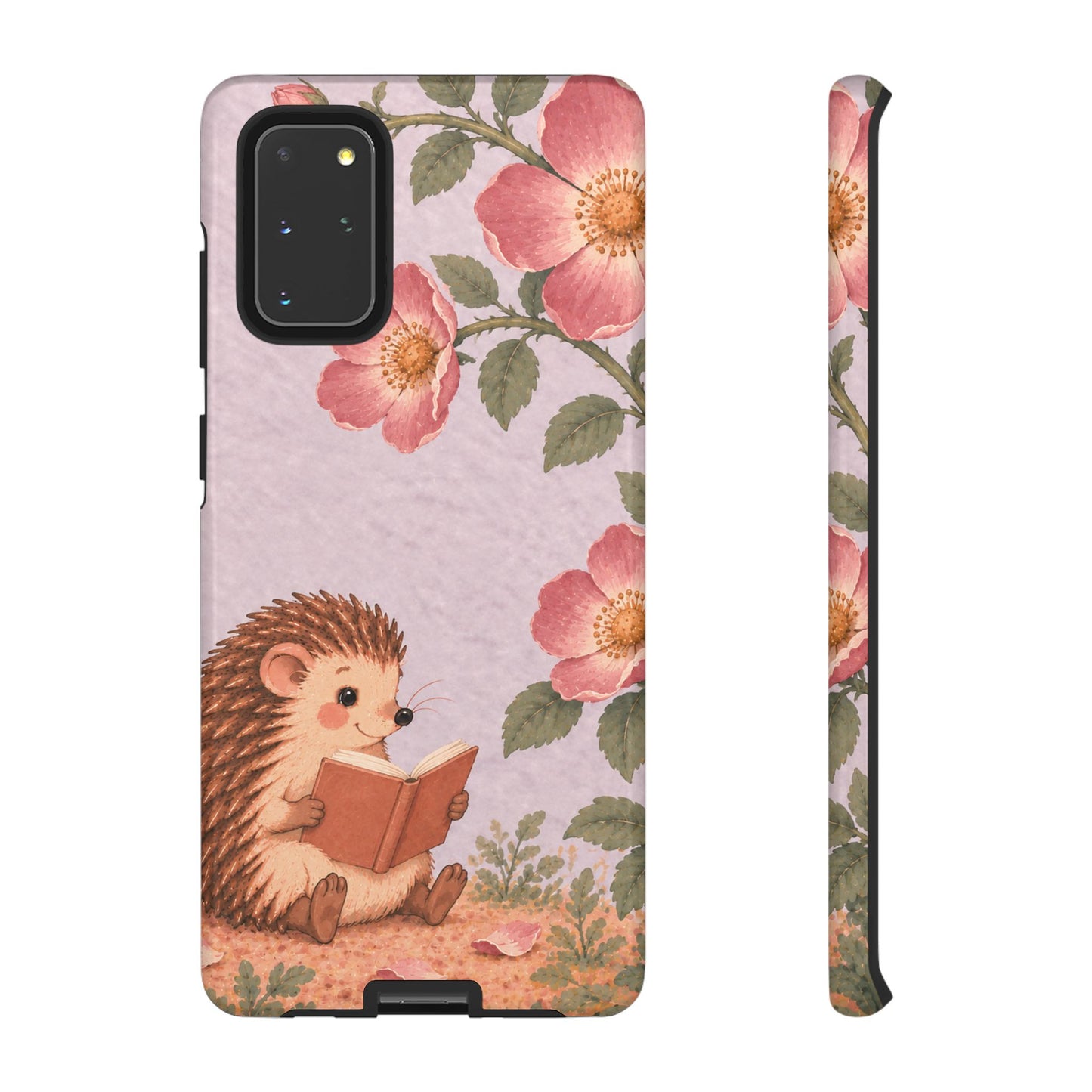 Whimsical Lilac Hedgehog and Wild Rose Phone Case - Purple Phone Case - Samsung Galaxy S20+ / Glossy