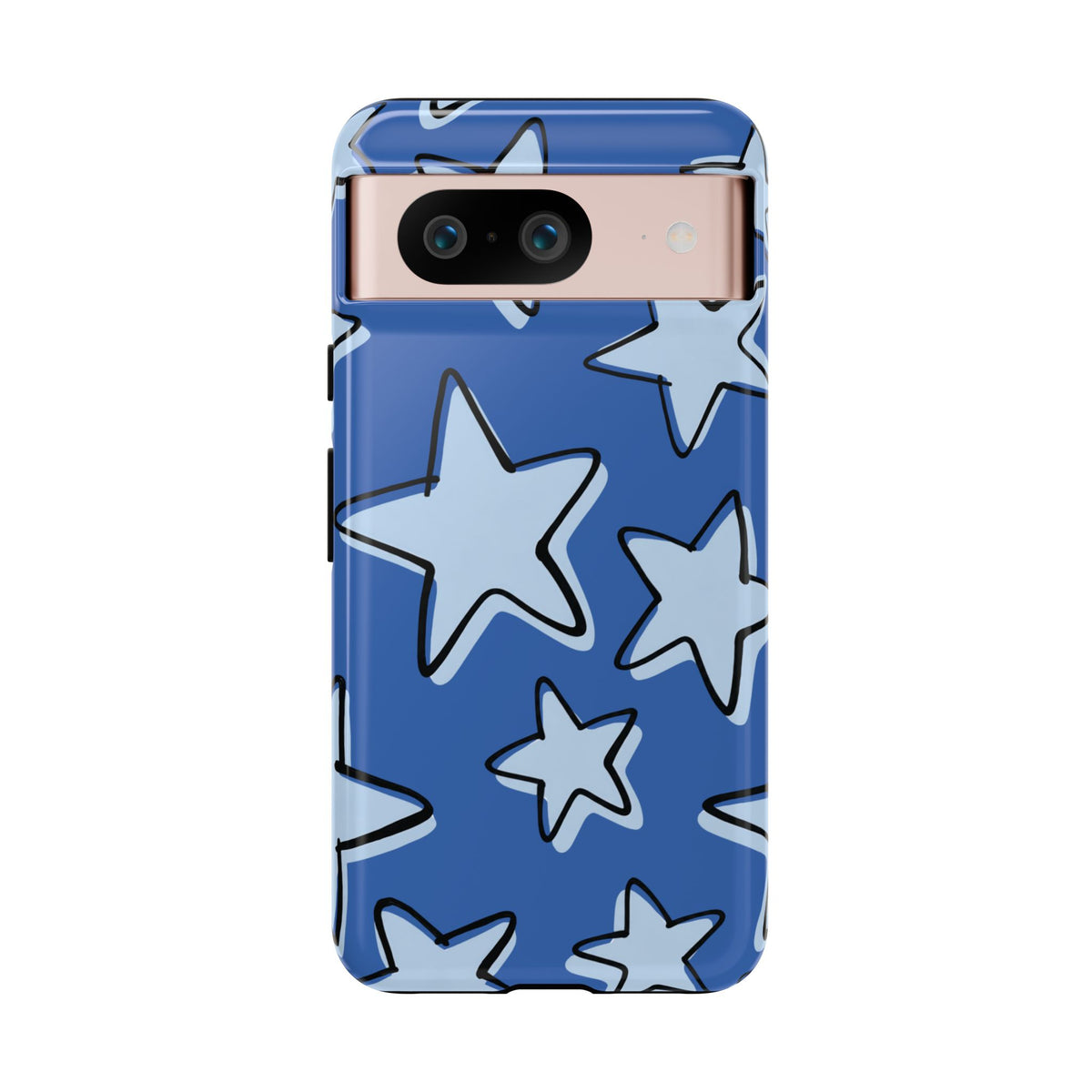 Cobalt Blue Doodle Star Phone Case