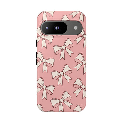 Chic Blush Pink Bow Pattern Phone Case
