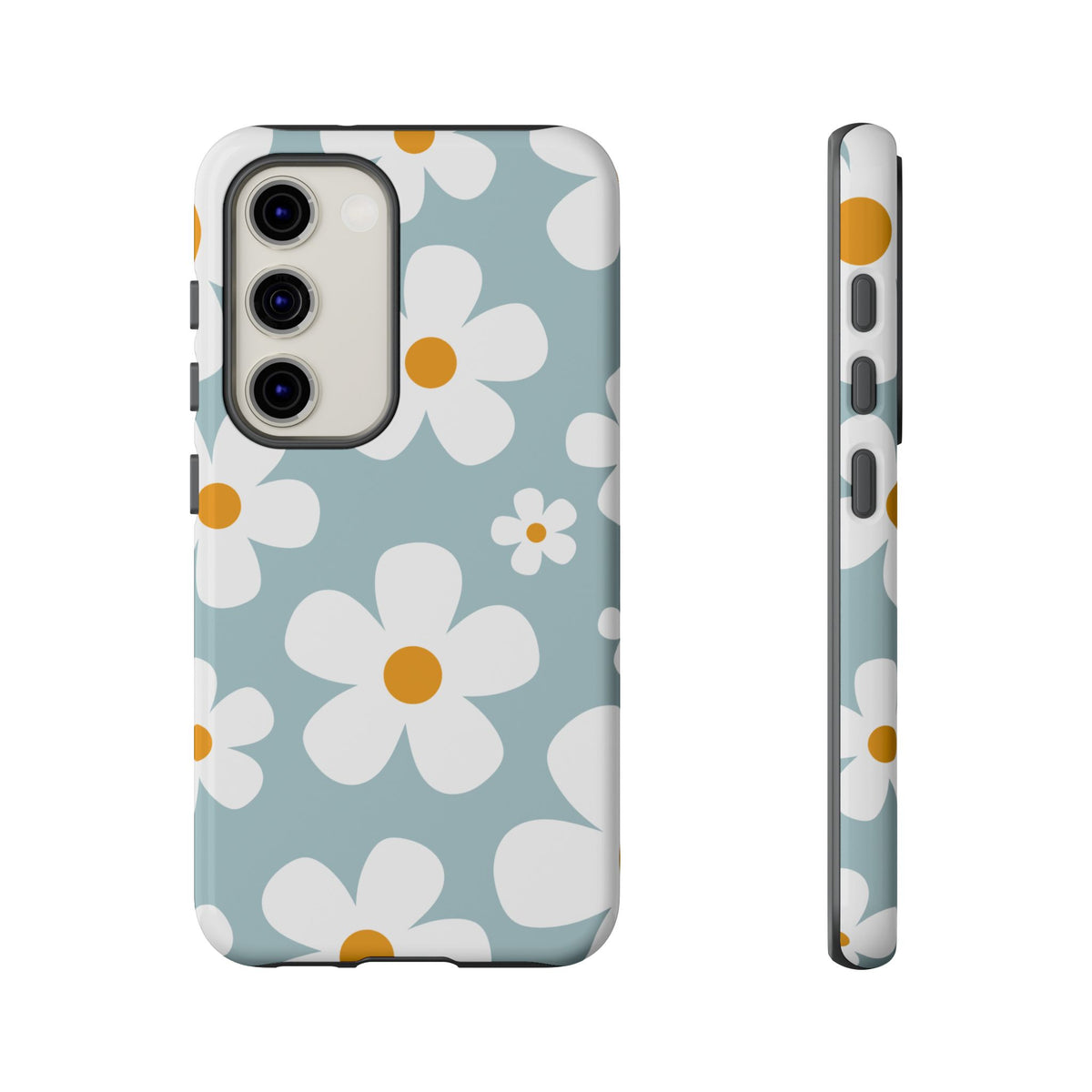 Cute Blue Daisy Pattern Phone Case - Blue Phone Case - Samsung Galaxy S23 / Glossy