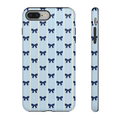 Retro Navy Blue Bow Pattern Phone Case