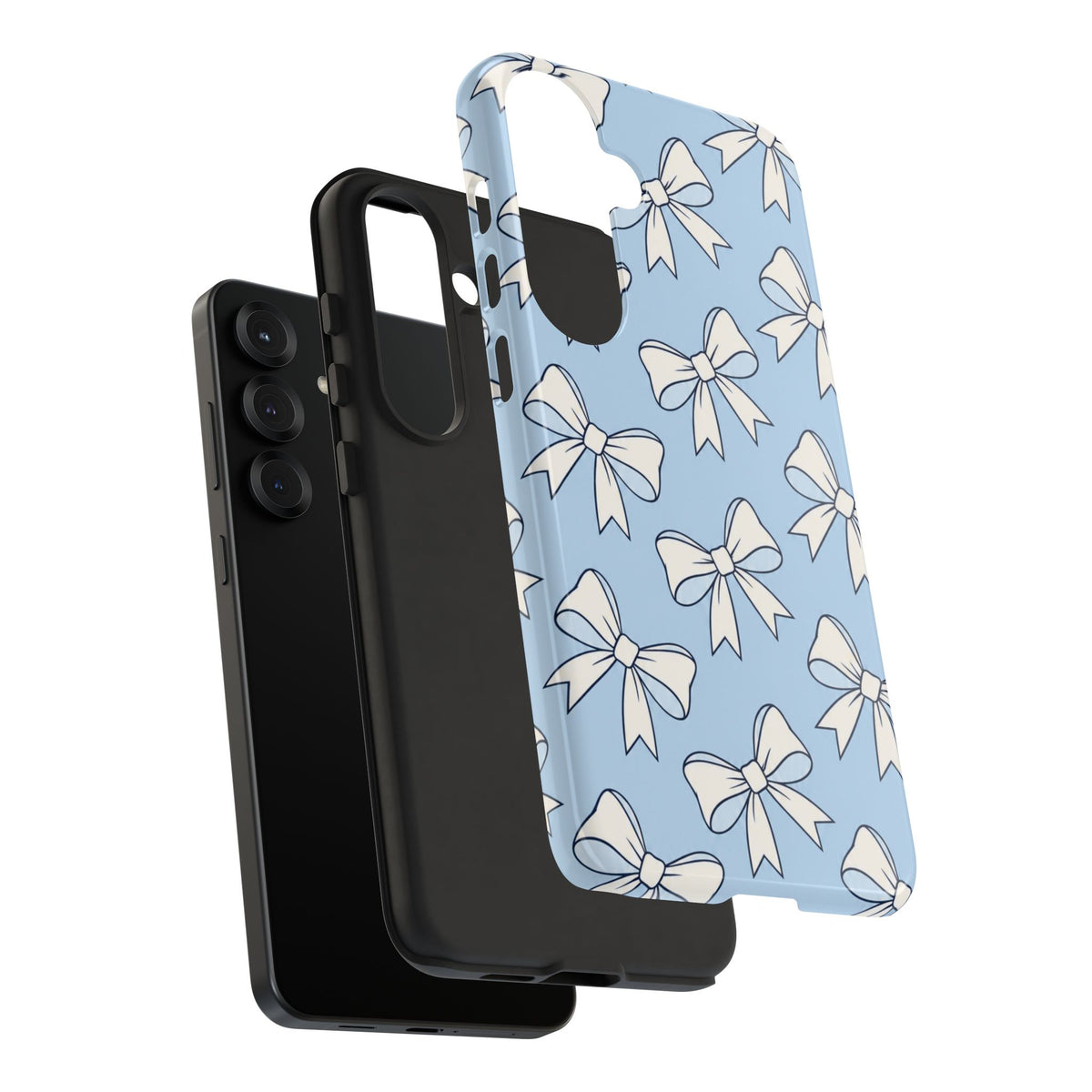Chic Powder Blue Bow Pattern Phone Case