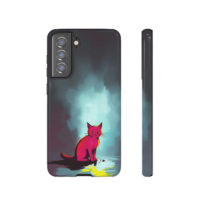 Samsung Galaxy S21 FE / Glossy Phone Case - Pop Art Moody Cat Design Phone Case