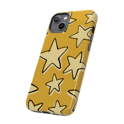 Golden Yellow Doodle Star Phone Case