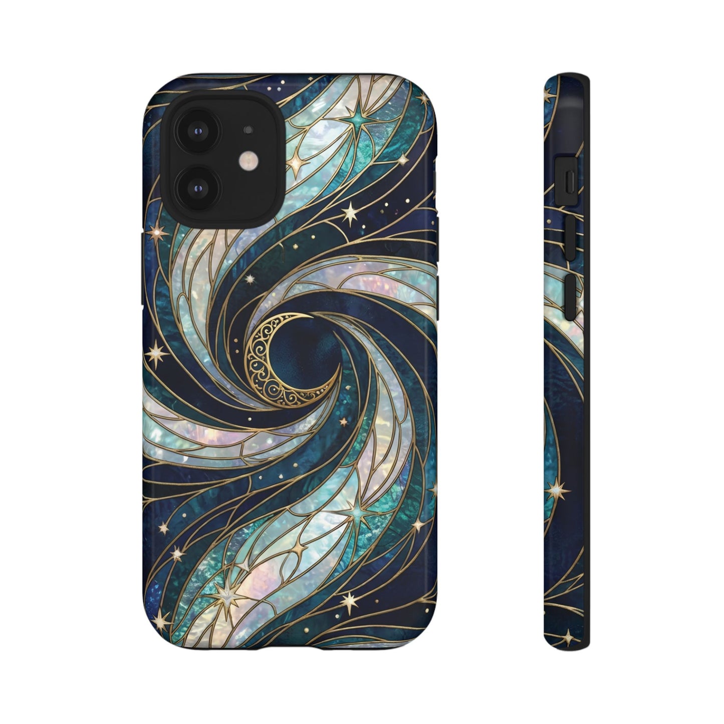 Elegant Navy & Teal Celestial Swirl Phone Case
