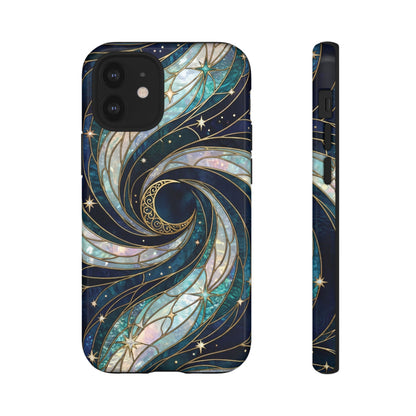 Elegant Navy & Teal Celestial Swirl Phone Case