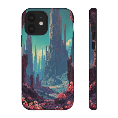 Alien Monolith Valley Sci-fi Phone Case - Pink Phone Case - iPhone 12 / Glossy