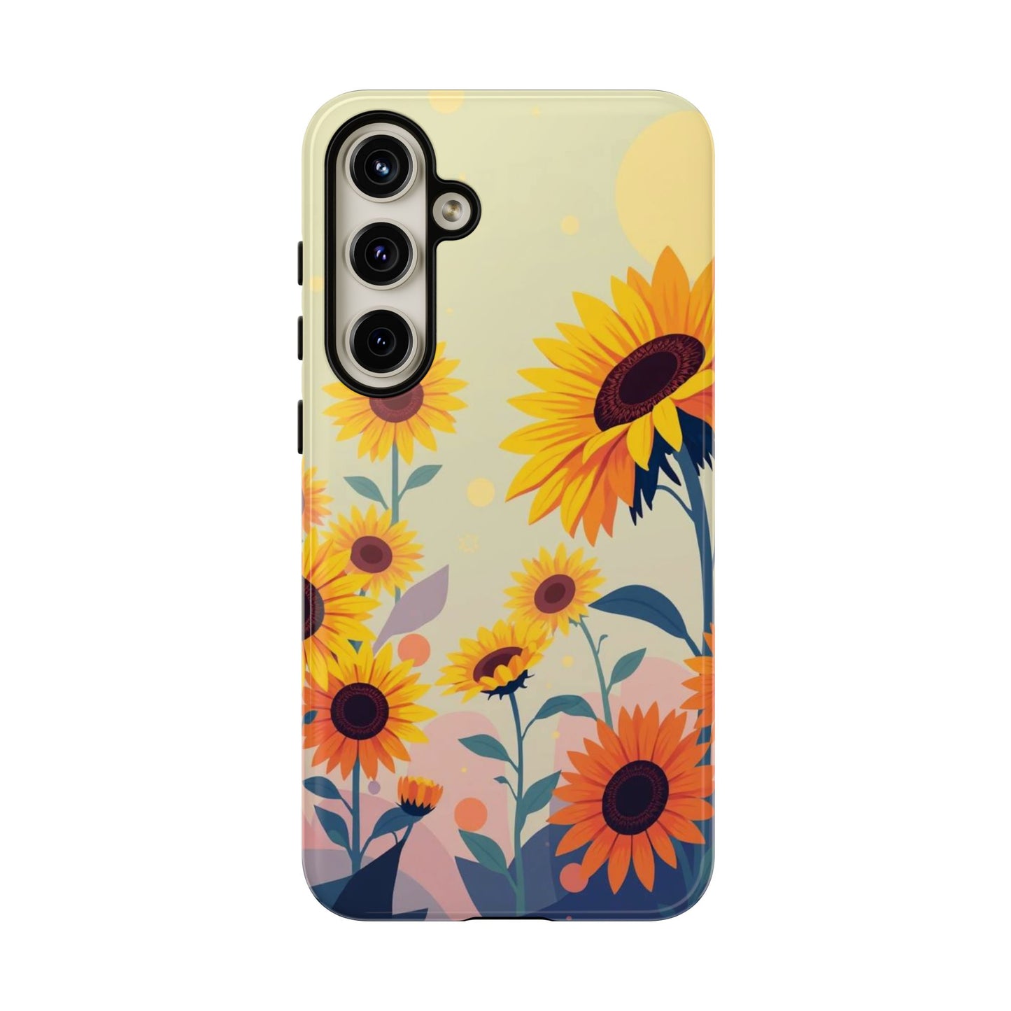 Samsung Galaxy S24 Plus / Glossy Phone Case - Modern Flat Sunflower Design Phone Case