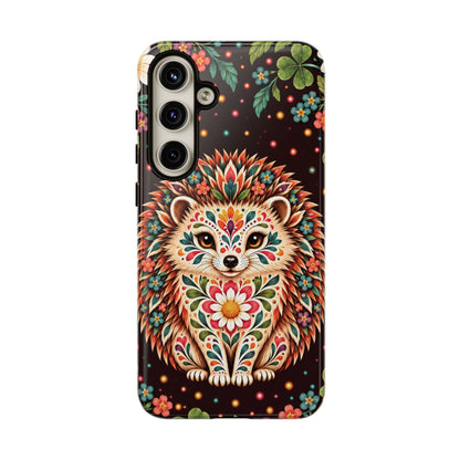 Vibrant Terracotta and Teal Calavera Hedgehog Phone Case - Multicolor Phone Case - Samsung Galaxy S24 Plus / Glossy