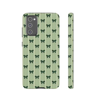 Retro Forest Green Bow Pattern Phone Case