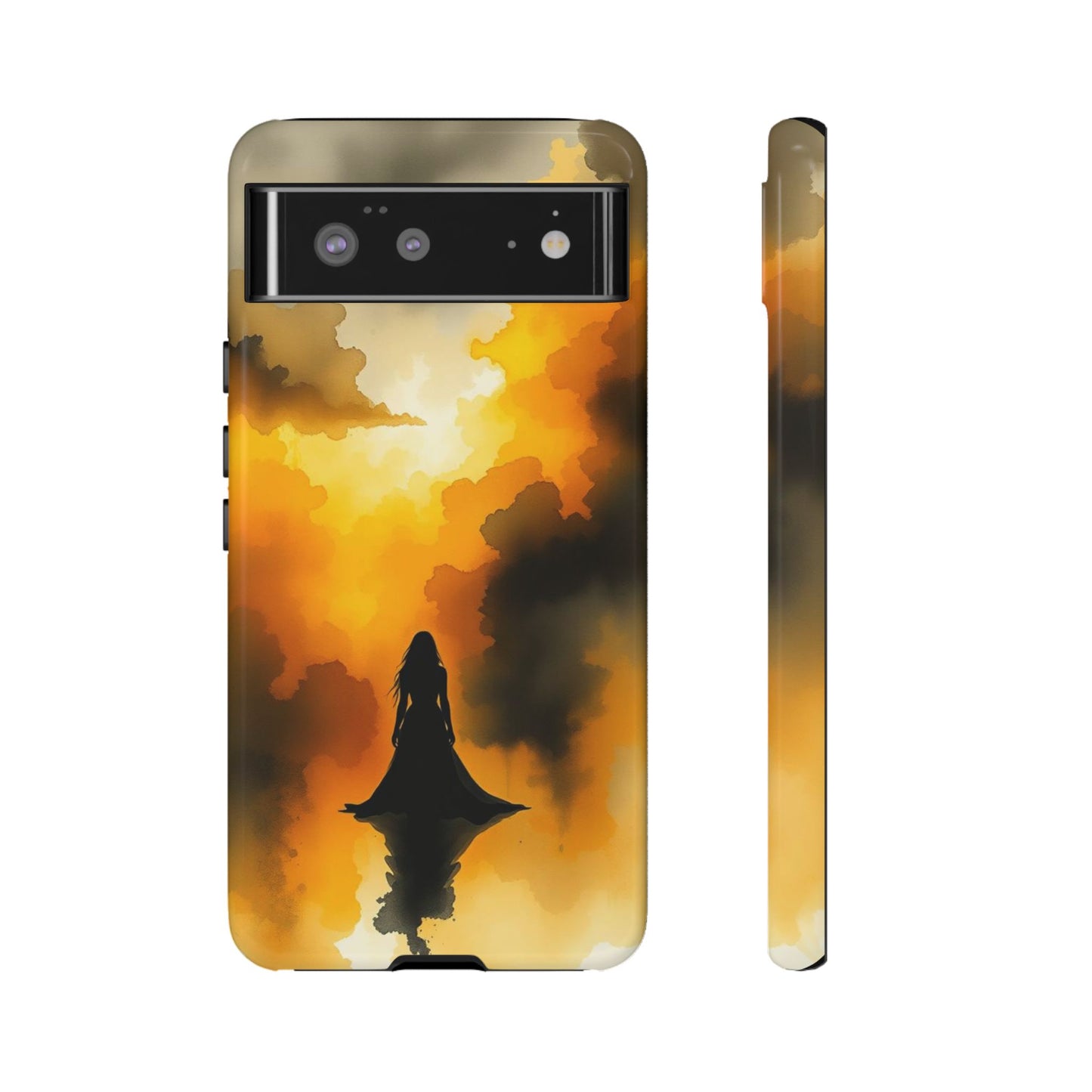 Google Pixel 6 / Glossy Phone Case - Watercolour Gothic Woman in Black Phone Case