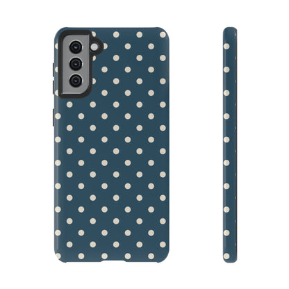 Samsung Galaxy S21 Plus / Glossy Phone Case - ’Blue & White Dot Pattern’ Phone Case