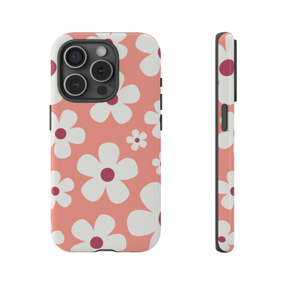 iPhone 15 Pro / Glossy Phone Case - Cute Pink Daisy Pattern #2 Phone Case