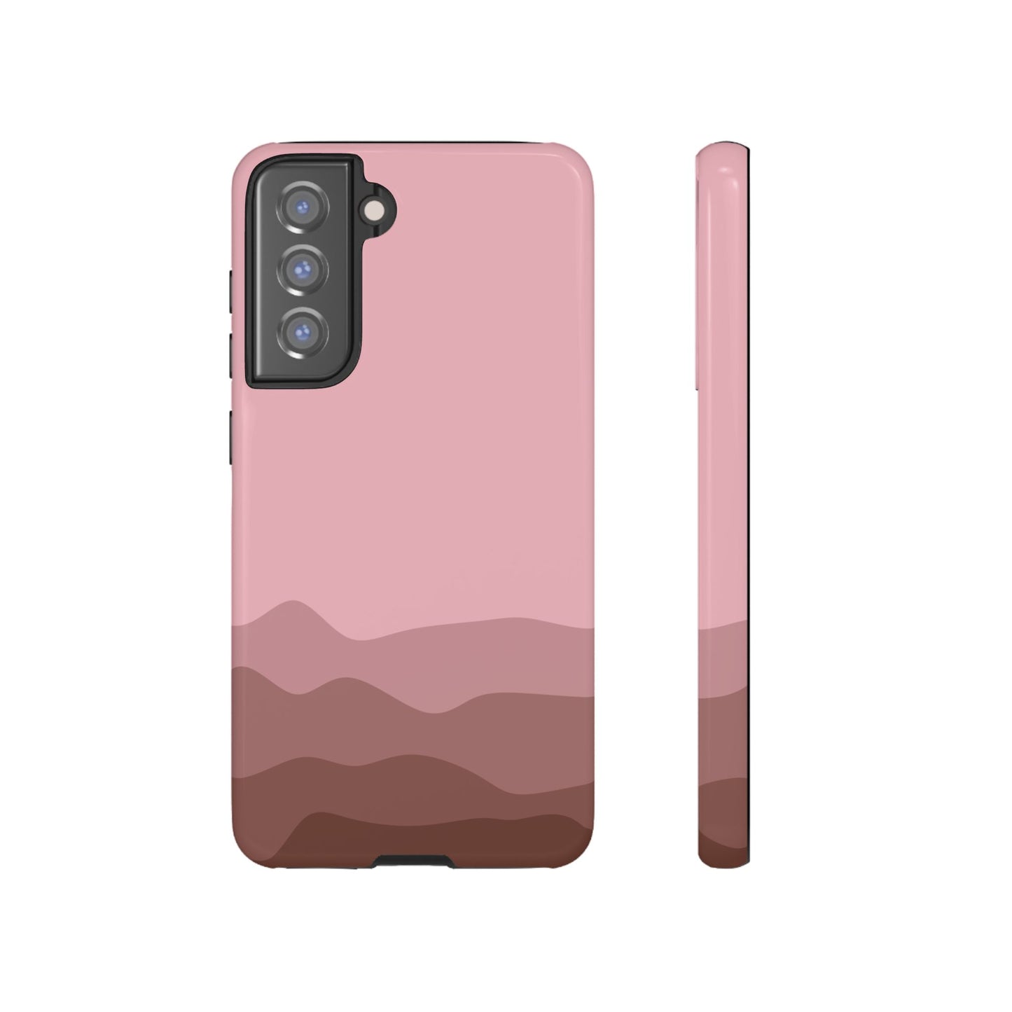 Pink Abstract Waves Protective Phone Case - Pink Phone Case - Samsung Galaxy S21 FE / Glossy