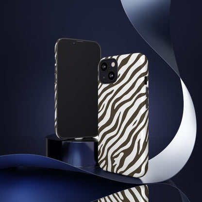 Stylish Mocha Zebra Print Phone Case