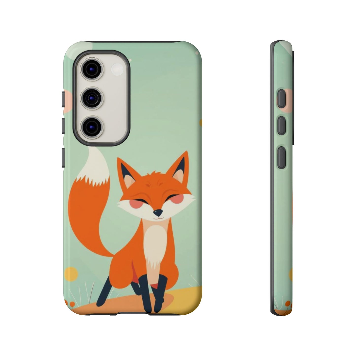 Samsung Galaxy S23 / Glossy Phone Case - Happy Fox Design Phone Case