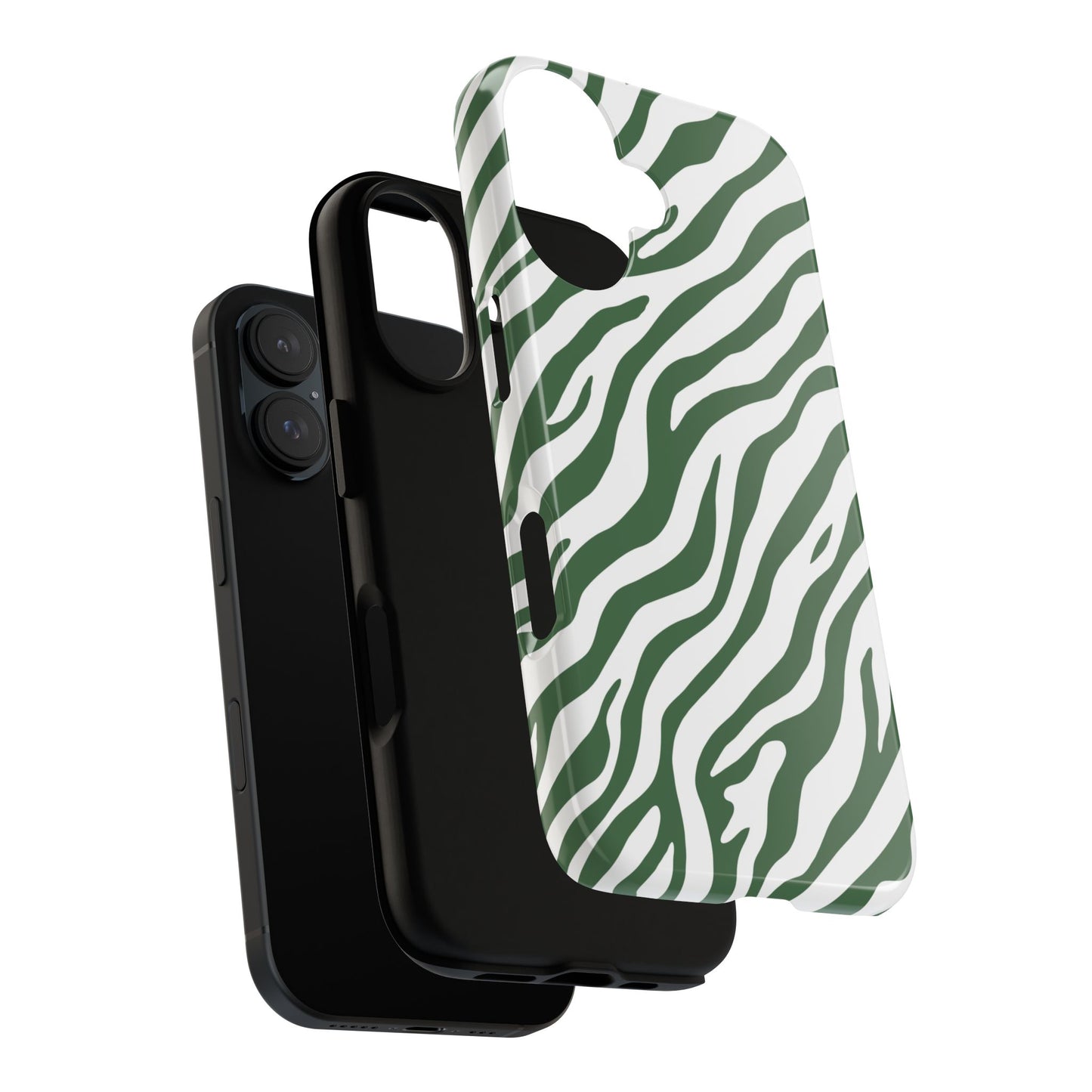 Stylish Sage Zebra Print Phone Case