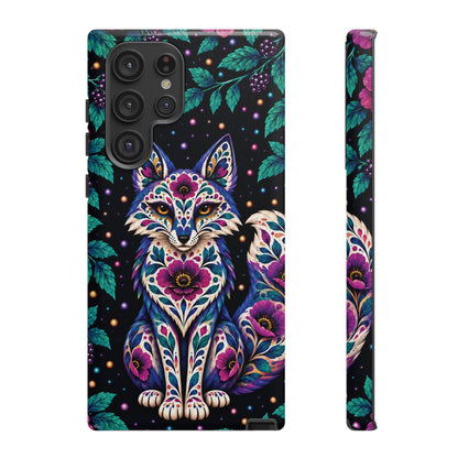 Vibrant Purple and Teal Calavera Fox Phone Case - Multicolor Phone Case - Samsung Galaxy S22 Ultra / Glossy