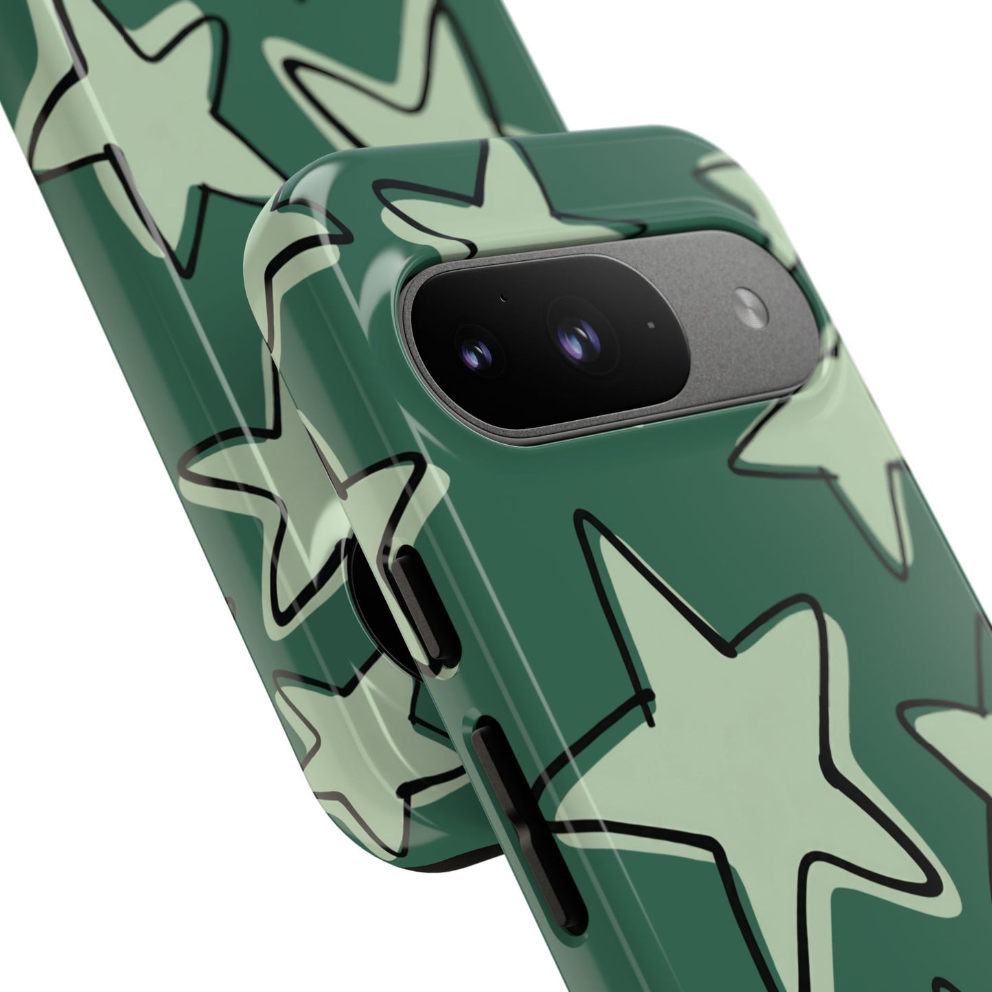 Forest Green Doodle Star Phone Case