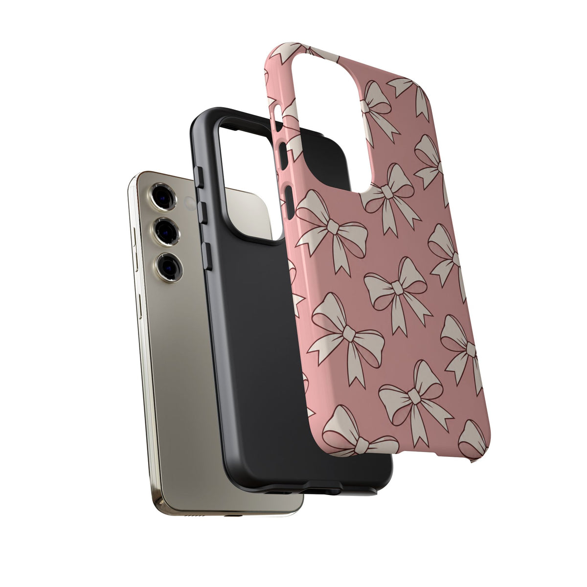 Chic Blush Pink Bow Pattern Phone Case