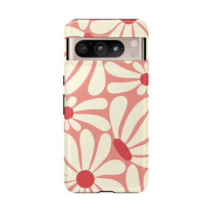 Cute Retro Pink Daisy Pattern Phone Case - Pink Phone Case - Google Pixel 8 Pro / Glossy