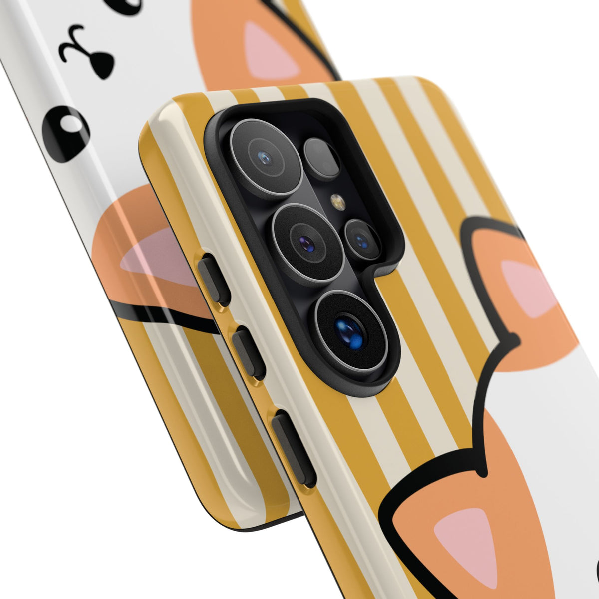 Playful Peakaboo Cat with Yellow Stripe Pattern Phone Case - Yellow Phone Case