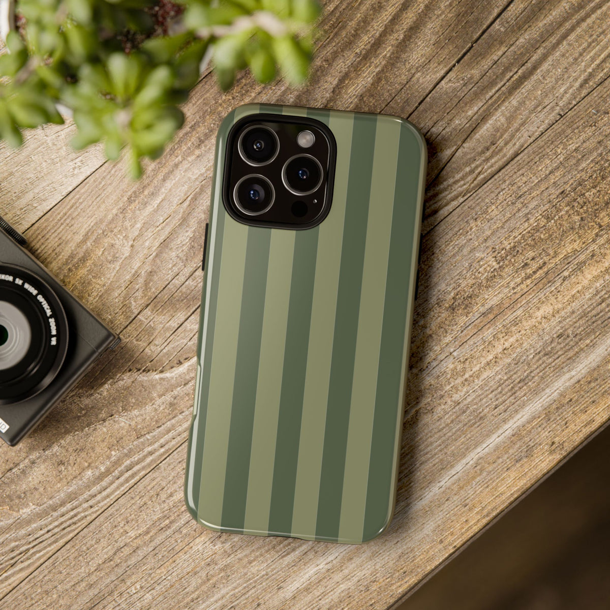 Green Stripe Pattern Phone Case - Green Phone Case