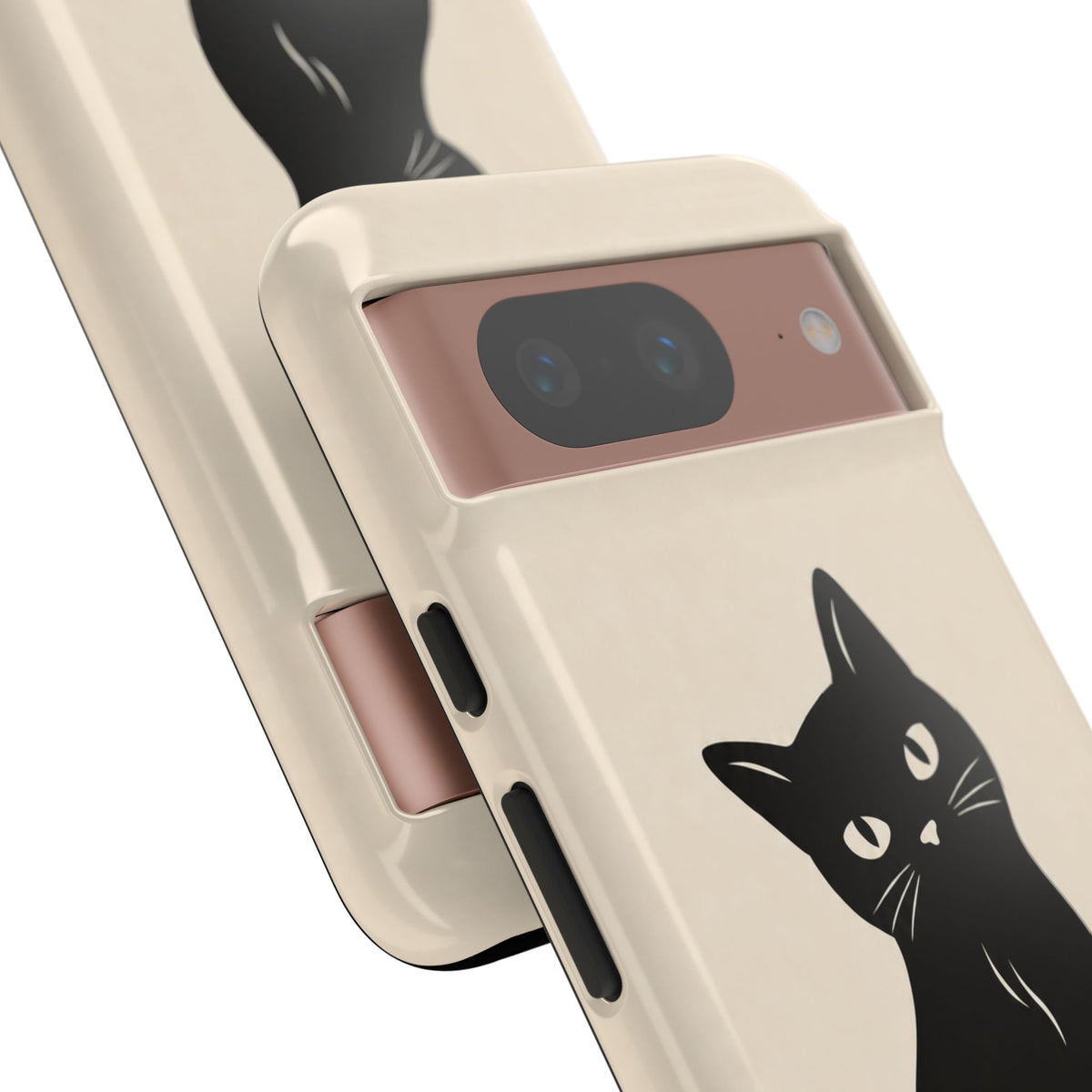 Minimalist Cream & Black Cat Phone Case