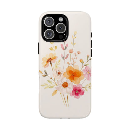 iPhone 16 Pro Max / Glossy Phone Case - Boho Chic Watercolour Flower Pattern Phone Case