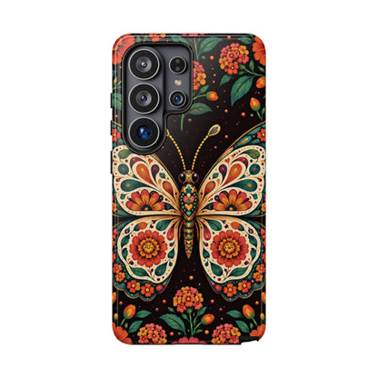 Vibrant Terracotta and Teal Calavera Butterfly Phone Case - Multicolor Phone Case - Samsung Galaxy S26 Ultra / Glossy