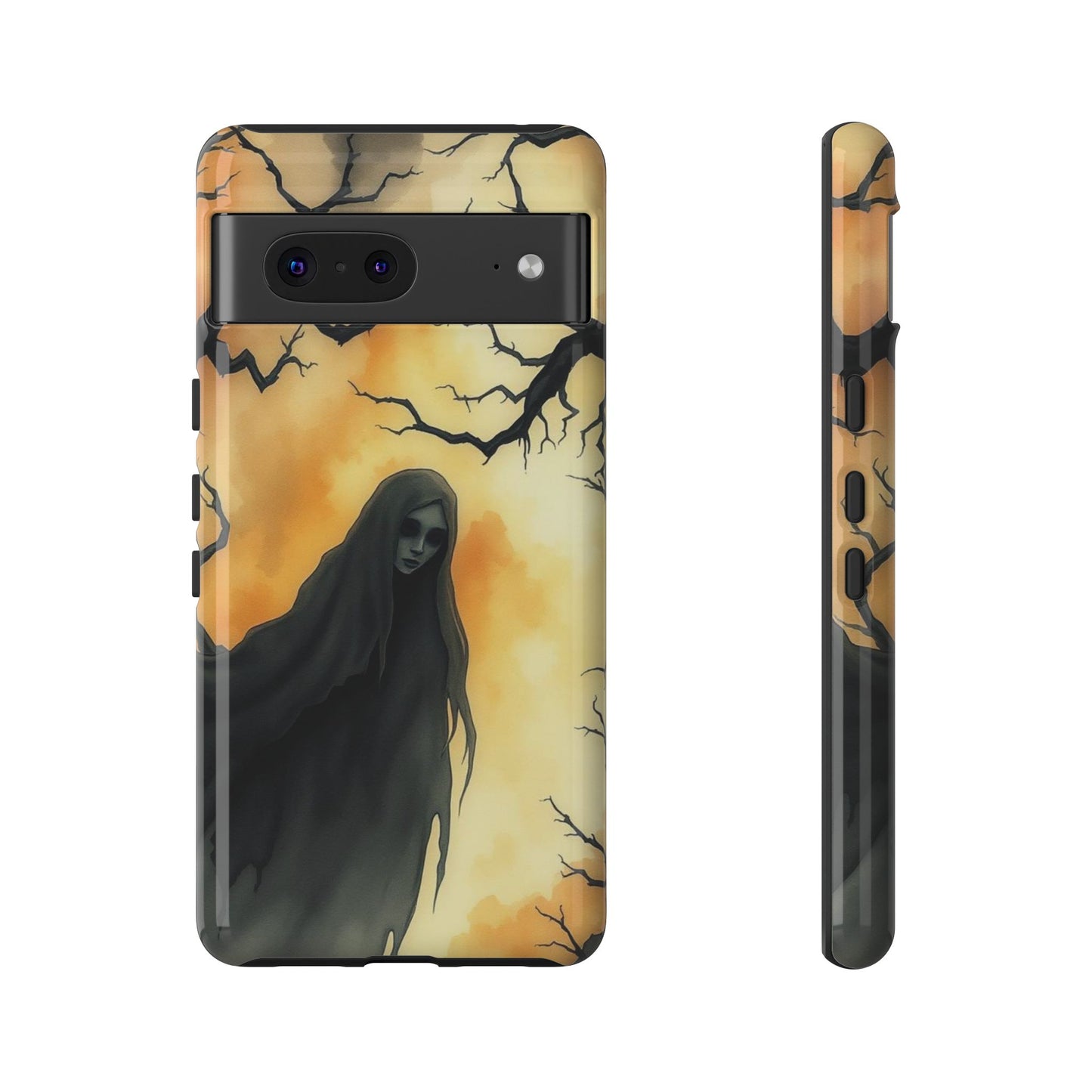 Google Pixel 7 / Glossy Phone Case - Watercolour Gothic Deathly Woman Phone Case