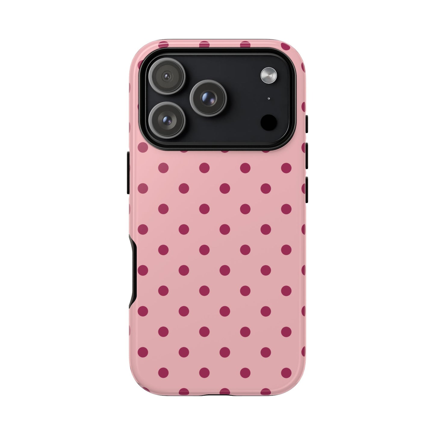Pink with Red Dot Pattern Phone Case