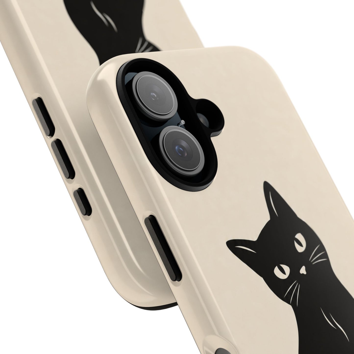 Minimalist Cream & Black Cat Phone Case